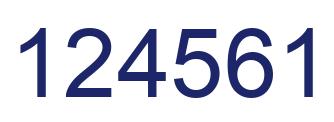Number 124561 blue image