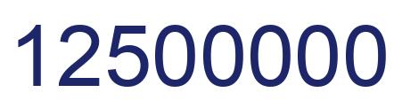 Number 12500000 blue image