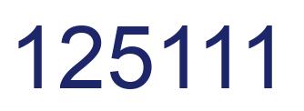 Number 125111 blue image