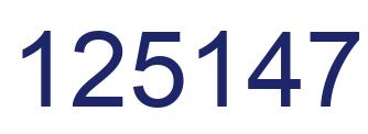 Number 125147 blue image