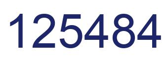 Number 125484 blue image