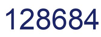 Number 128684 blue image