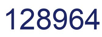 Number 128964 blue image