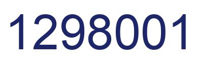 Number 1298001 blue image