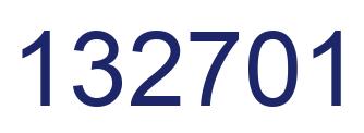 Number 132701 blue image