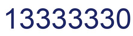 Number 13333330 blue image