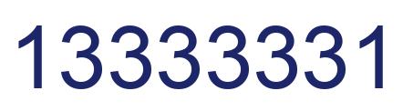 Number 13333331 blue image
