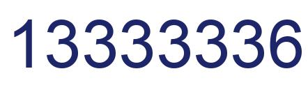 Number 13333336 blue image