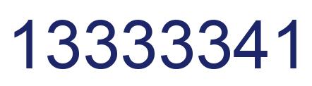 Number 13333341 blue image