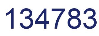 Number 134783 blue image