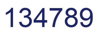 Number 134789 blue image