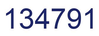 Number 134791 blue image