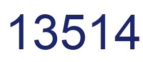 Number 13514 blue image