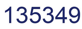 Number 135349 blue image