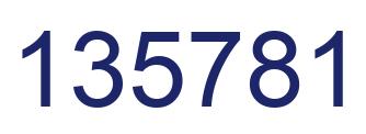 Number 135781 blue image