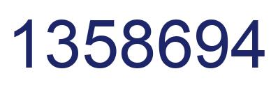 Number 1358694 blue image
