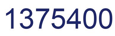 Number 1375400 blue image