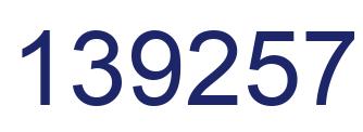 Number 139257 blue image