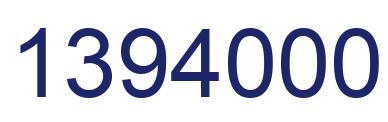 Número 1394000 imagen azul
