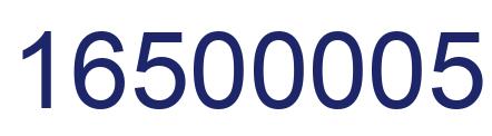 Number 16500005 blue image