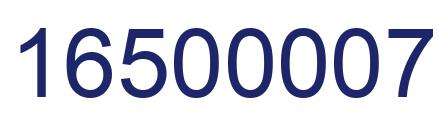 Number 16500007 blue image