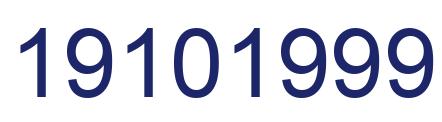 Number 19101999 blue image