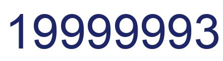 Número 19999993 imagen azul