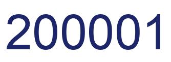Número 200001 imagen azul
