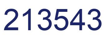 Number 213543 blue image