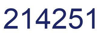 Number 214251 blue image