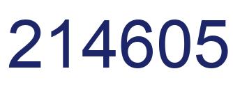 Number 214605 blue image