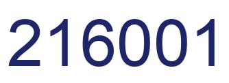 Number 216001 blue image