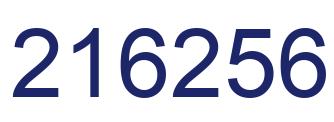 Number 216256 blue image