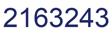 Number 2163243 blue image