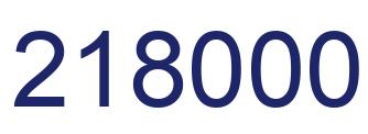 Number 218000 blue image