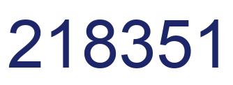 Number 218351 blue image
