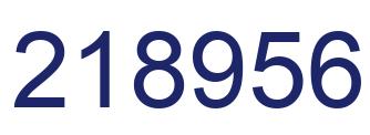 Number 218956 blue image