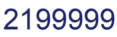 Número 2199999 imagen azul