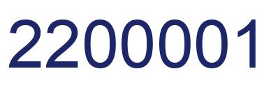 Number 2200001 blue image