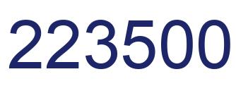 Number 223500 blue image