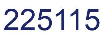 Number 225115 blue image