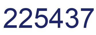 Number 225437 blue image