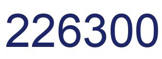 Number 226300 blue image