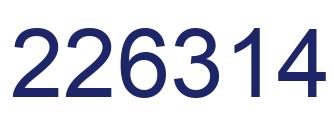 Number 226314 blue image