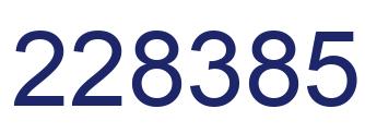 Number 228385 blue image
