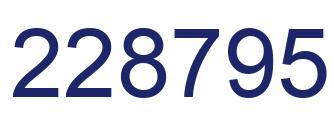 Number 228795 blue image