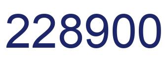 Number 228900 blue image