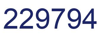 Number 229794 blue image