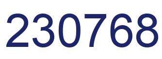 Number 230768 blue image