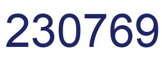 Number 230769 blue image